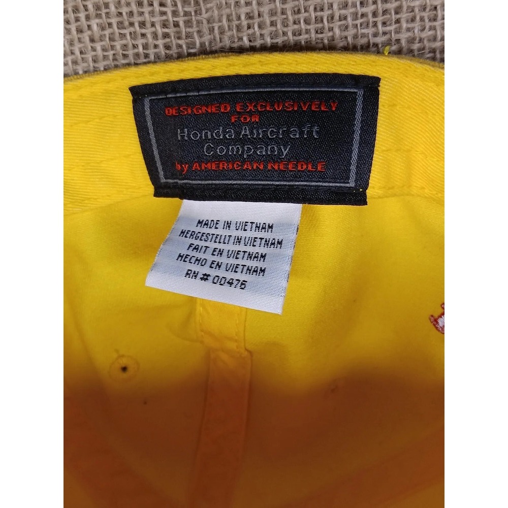 America Needle Yellow HondaJet Honda‎ Aircraft Company Hat Baseball Cap - Picture 5 of 6